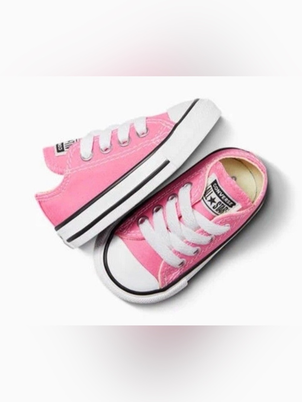 Converse Kids Pink Low Top Sneakers size 3 EUC